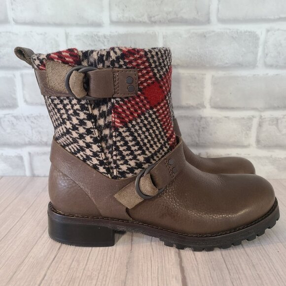 Woolrich Baltimore Boots Leather Wool Plaid NWOT WW3552 Womens 8 Academia Preppy - Picture 9 of 9